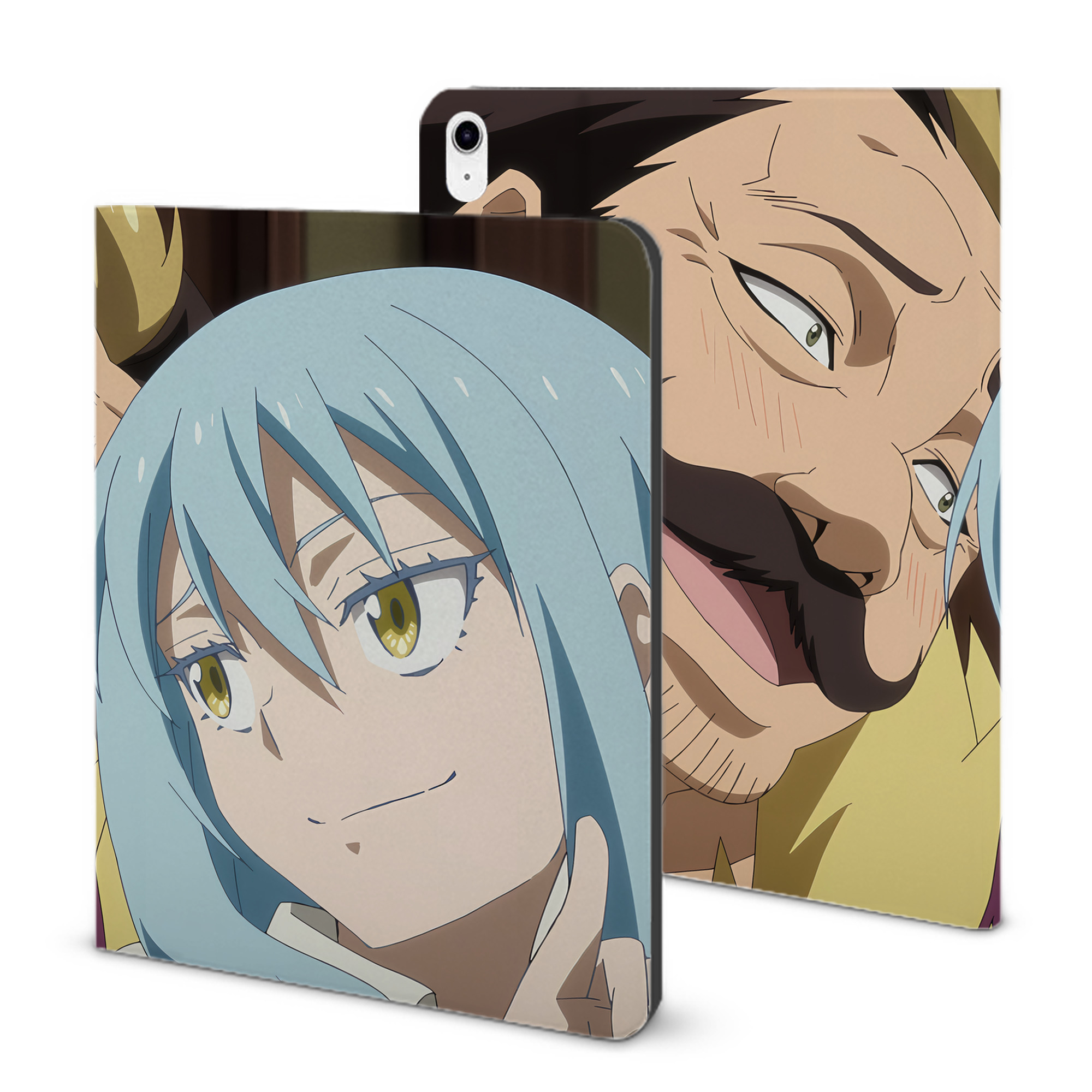 （画像用） 転スラ Regarding Reincarnated to Slime IPad ケース ブック型 PUレザー TPU 耐衝撃 軽量 薄型 ペン収納なし 全面保護 IPad 各モデル対応